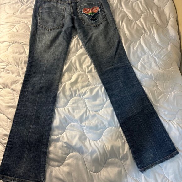 Frankie B Jeans Size 4 Bootcut Bird Embroidered on back pocket Vintage - Picture 3 of 10